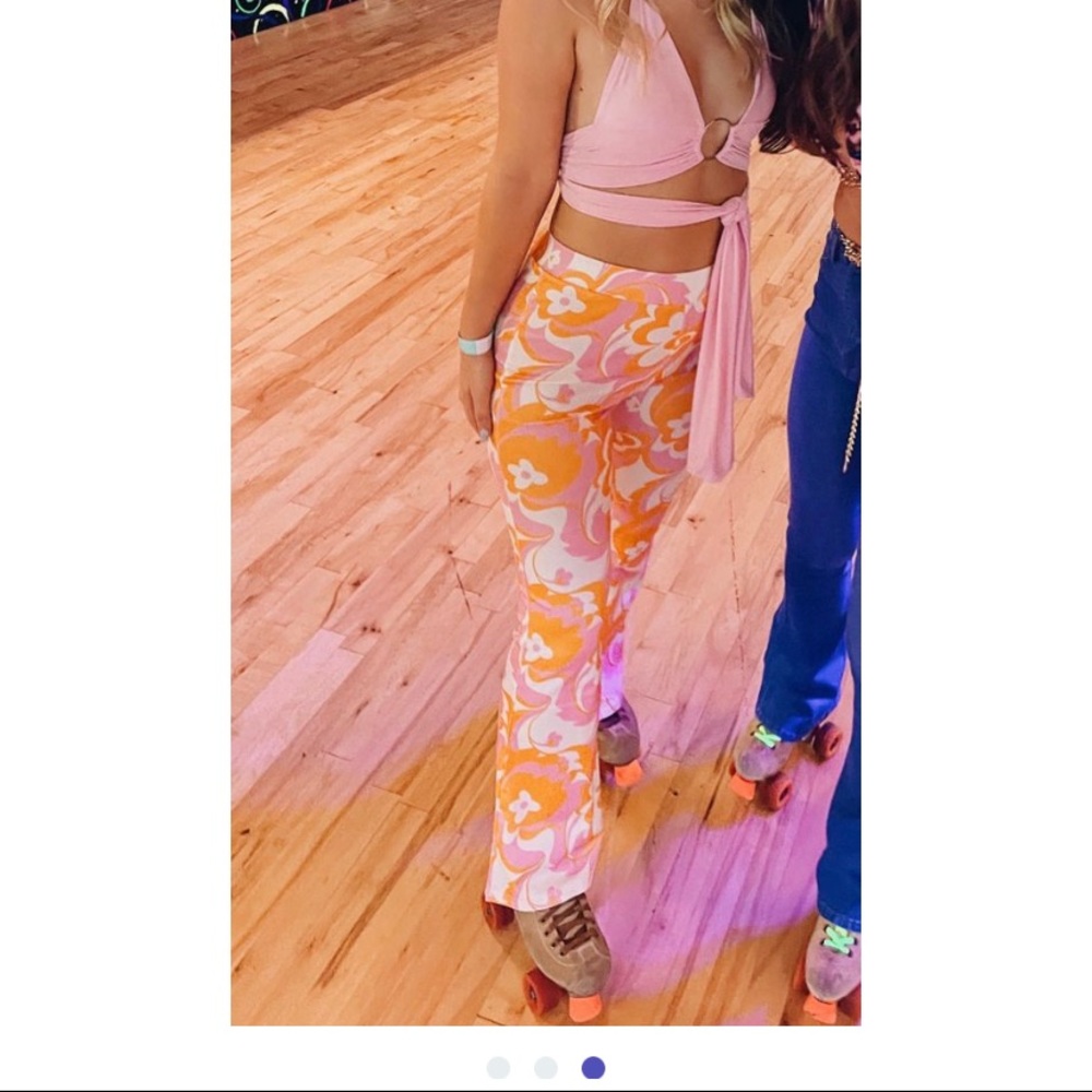 Pink and orange disco pants.